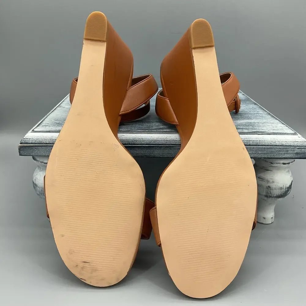 NEW Nordstrom Rack Women’s Carrie Wedge Sandals Brown Size 11M